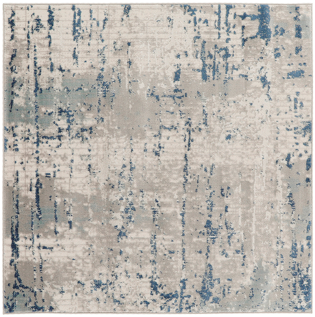 nourison quarry qua01 ivory grey blue rug