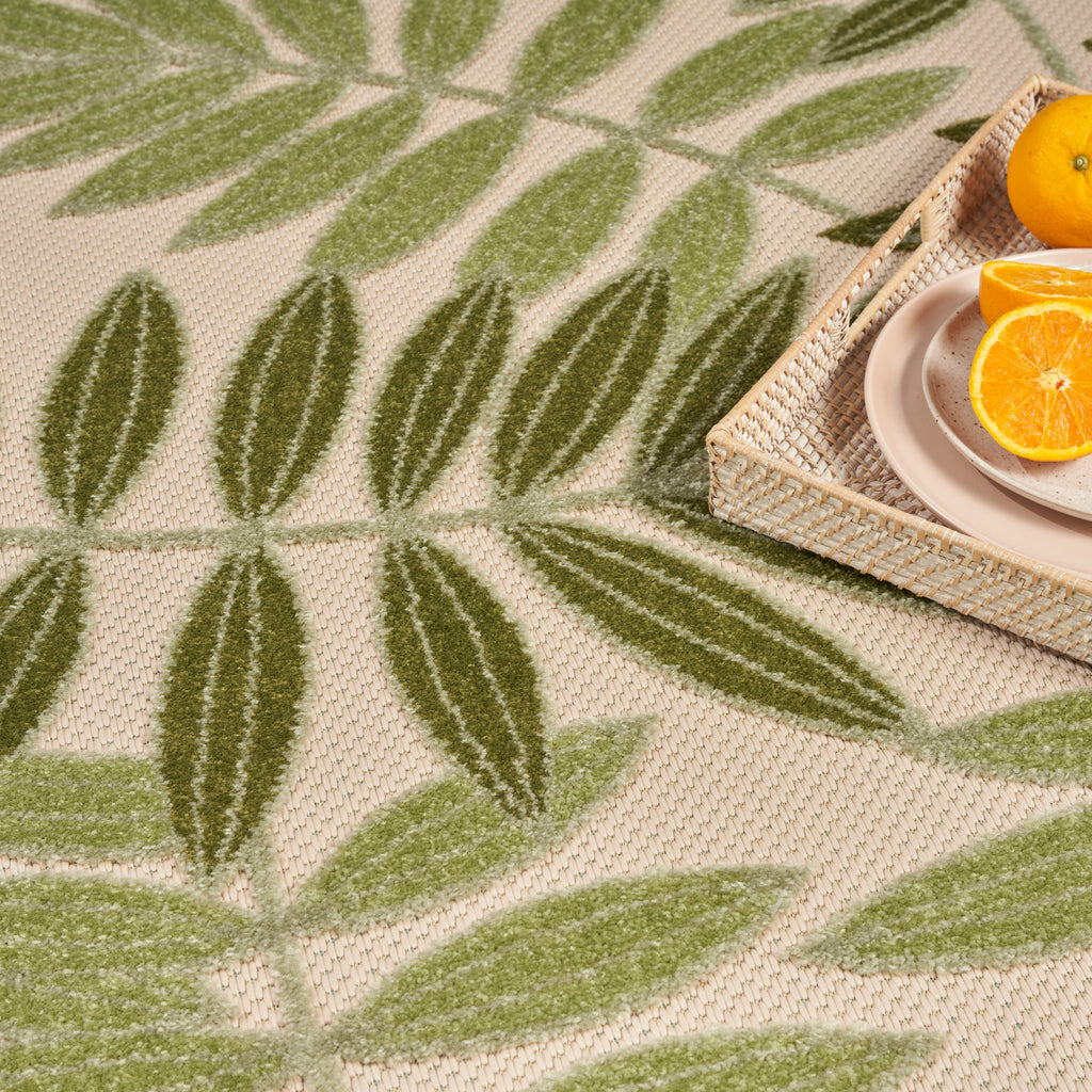 nourison aloha alh18 ivory green rug