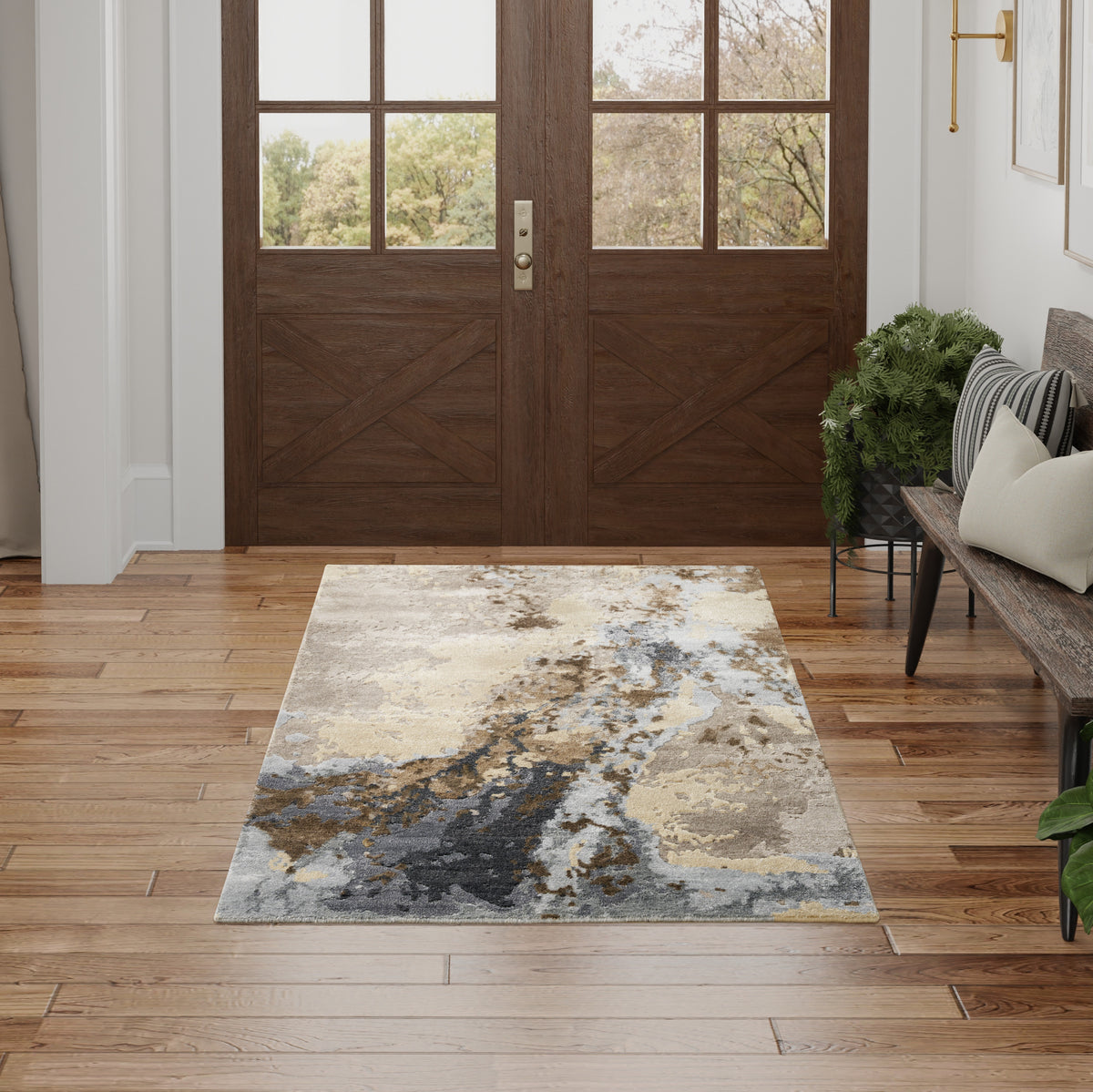 nourison silk shadows sha23 beige blue rug