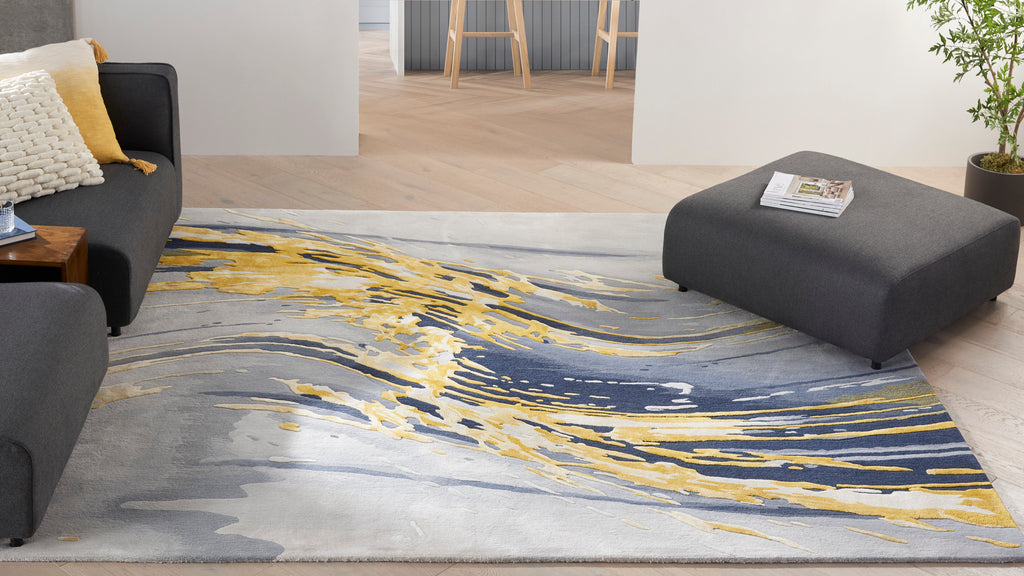 nourison prismatic prs24 grey gold rug
