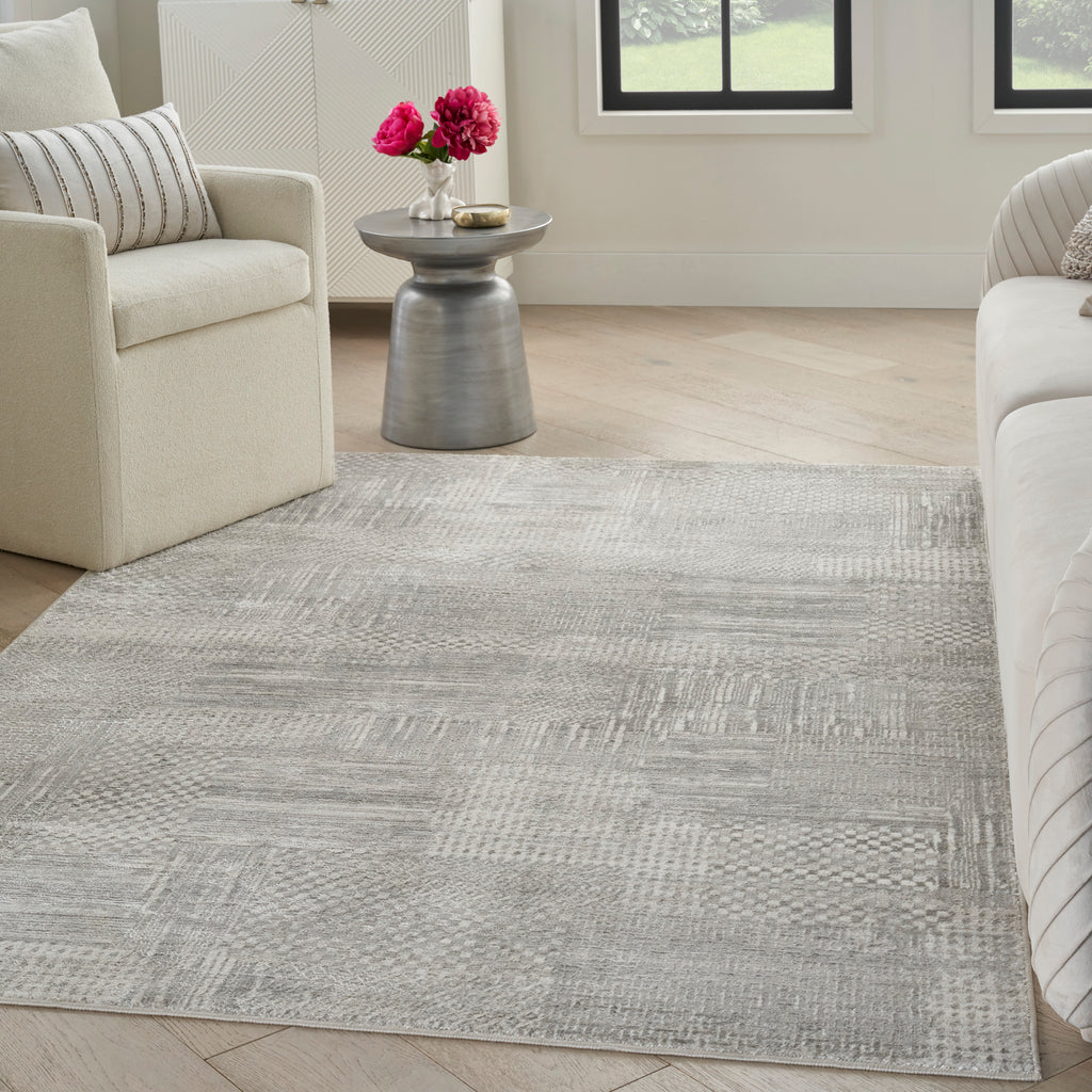 nourison glitz glz09 silver grey rug