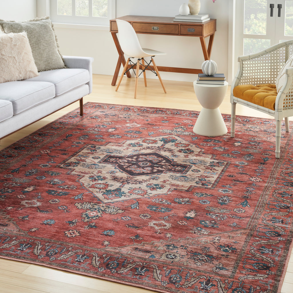 nourison grand washables grw03 rust multicolor rug