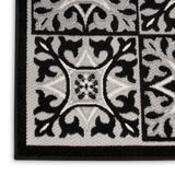 nourison aloha alh34 black white rug