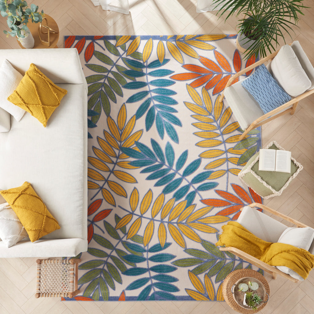 nourison aloha alh18 ivory multi rug