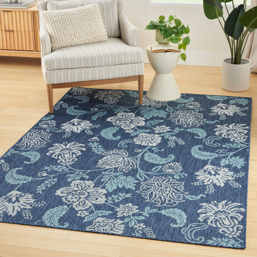 nourison garden oasis goa03 navy rug