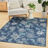 nourison garden oasis goa03 navy rug