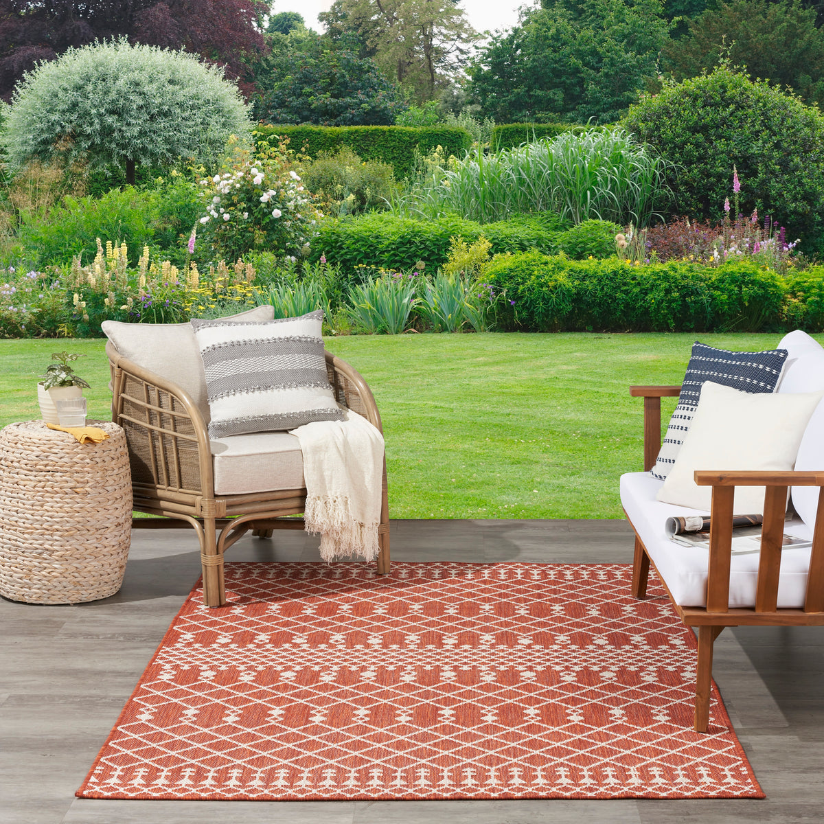 nourison positano pos02 terracotta rug