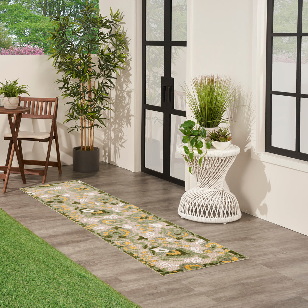 nourison aloha alh17 ivory green rug