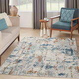 nourison quarry qua01 beige blue rust rug
