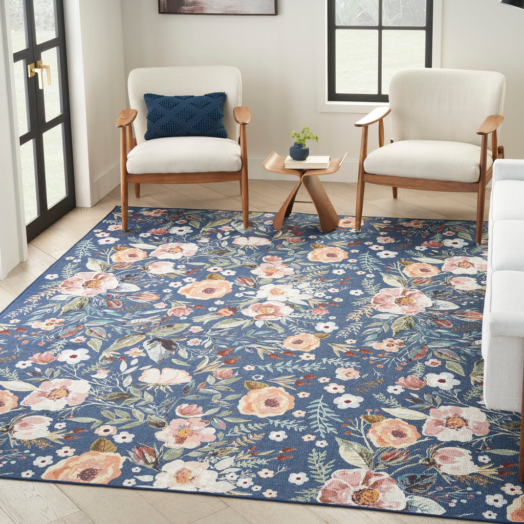 nourison nourison washables nwb01 navy multicolor rug