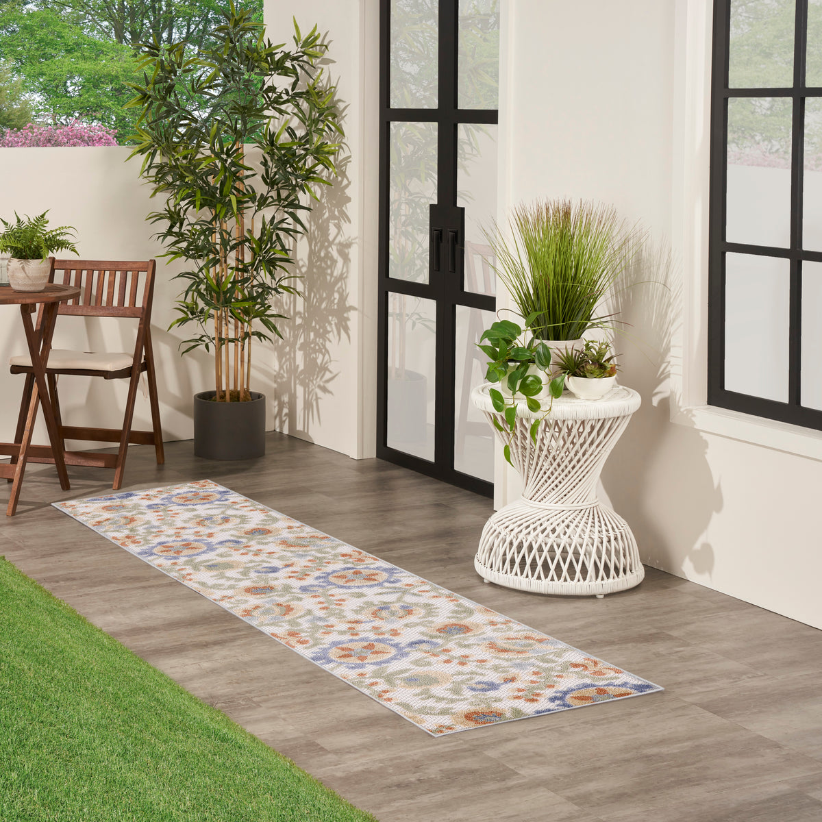 nourison aloha alh17 ivory blue rug
