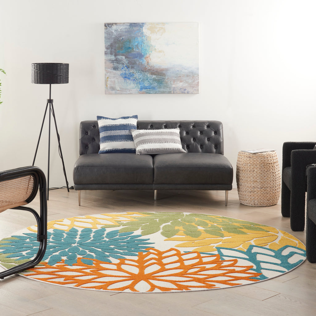 nourison aloha alh05 turquoise multicolor rug