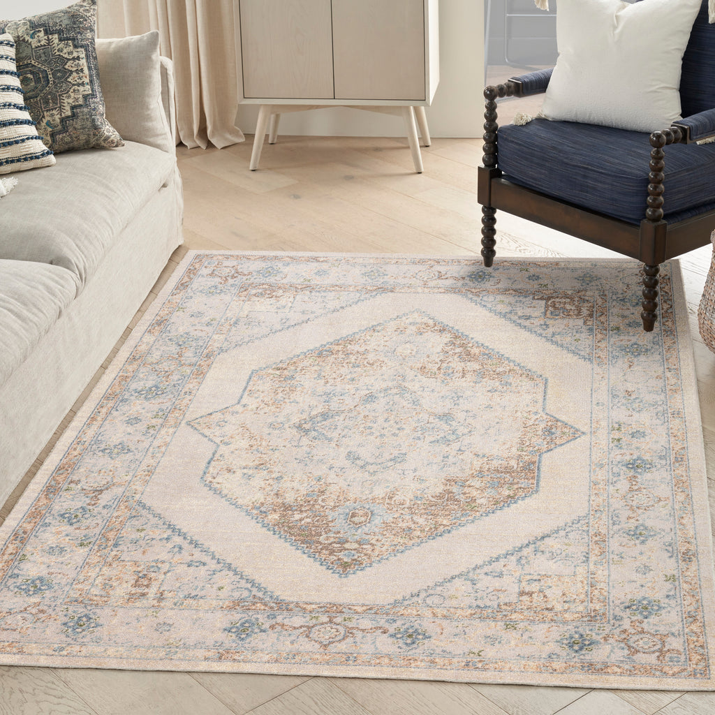 nourison astra machine washable asw13 ivory blue rug
