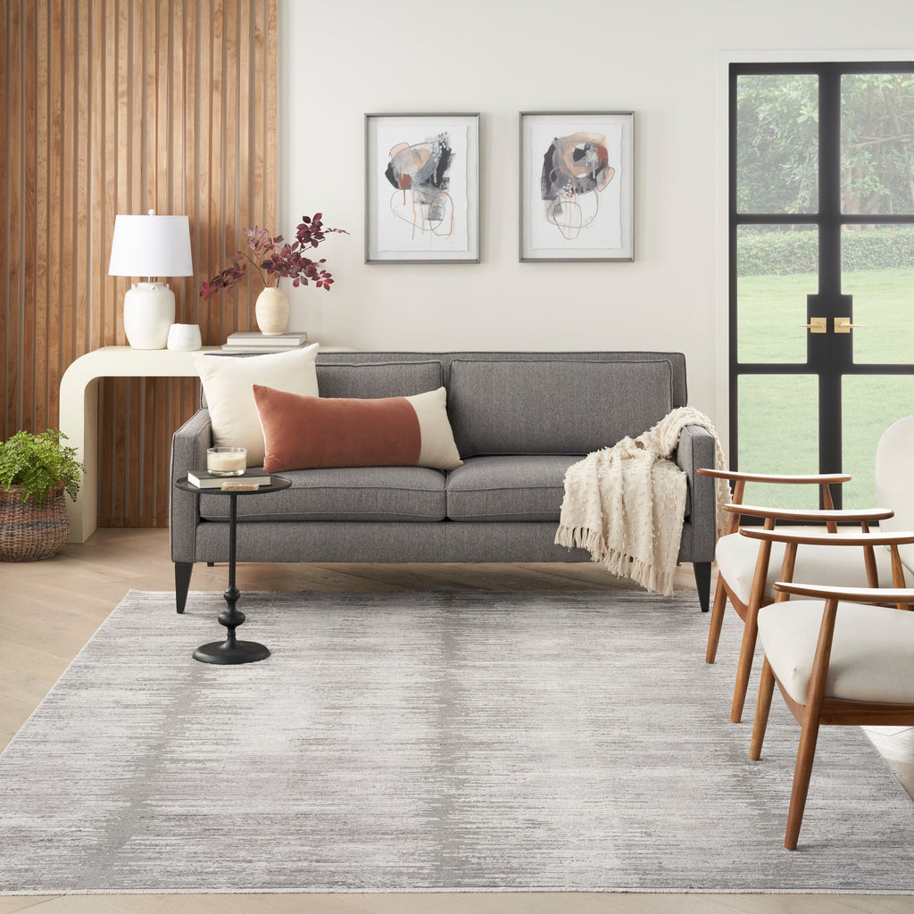 nourison abstract hues abh03 grey white rug