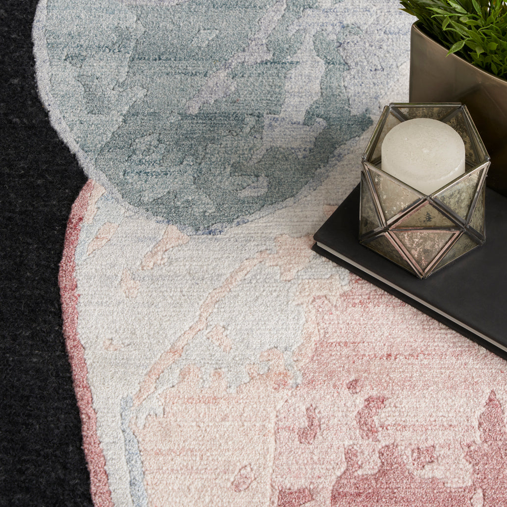 nourison silk shadows sha25 blue pink rug