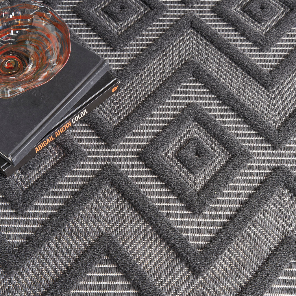 nourison versatile nrv01 charcoal black rug