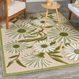 nourison aloha alh33 ivory green rug
