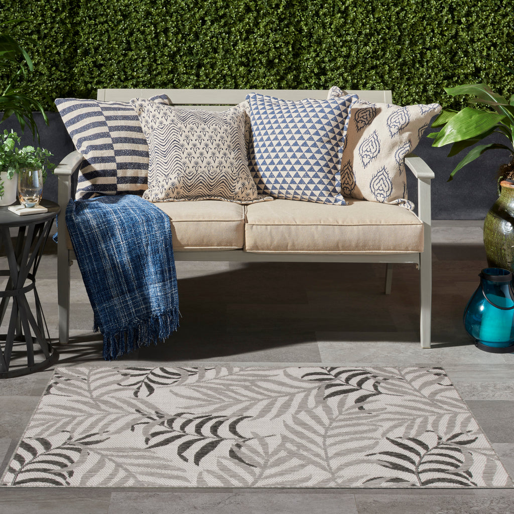 nourison garden oasis goa01 grey rug