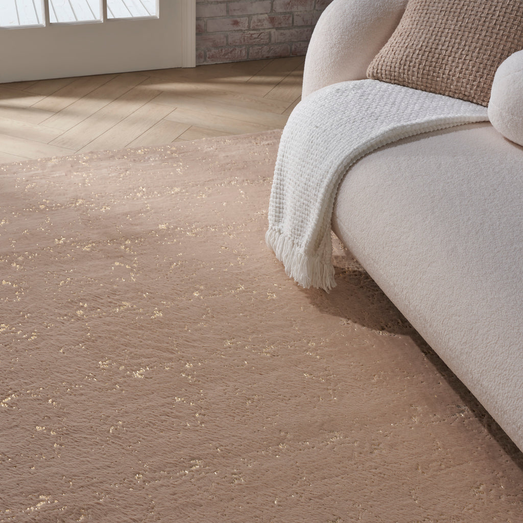 nourison cozy shimmer csh01 beige gold rug