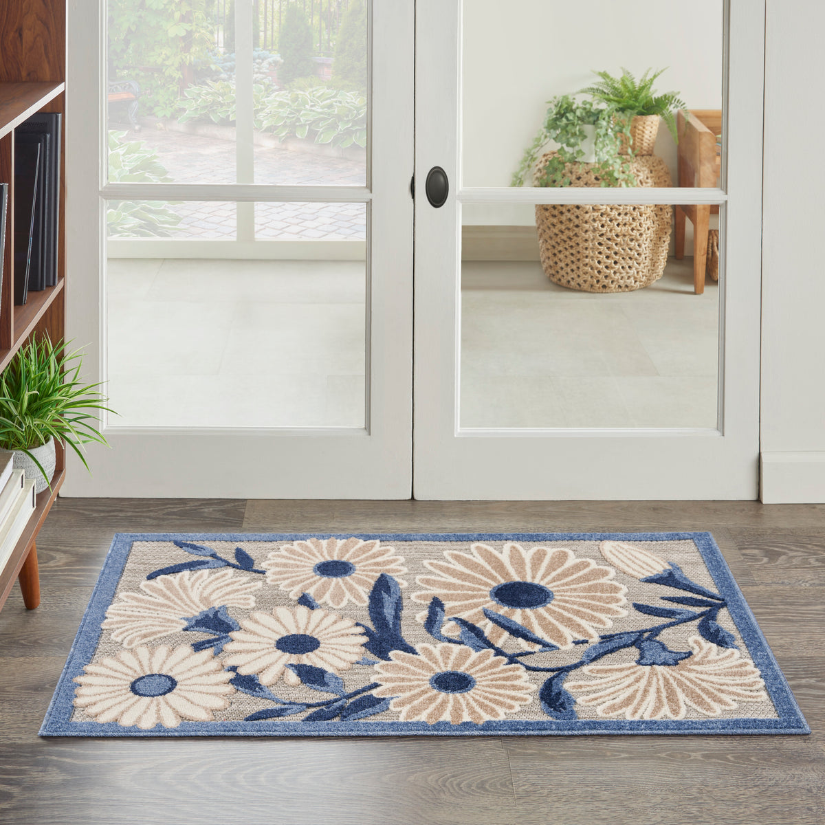 nourison aloha alh33 blue grey rug