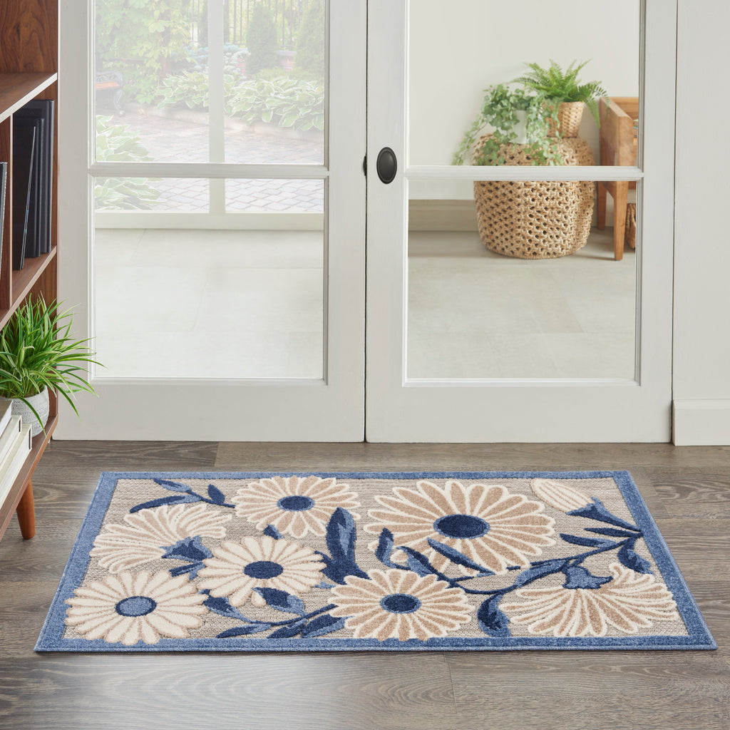 nourison aloha alh33 blue grey rug