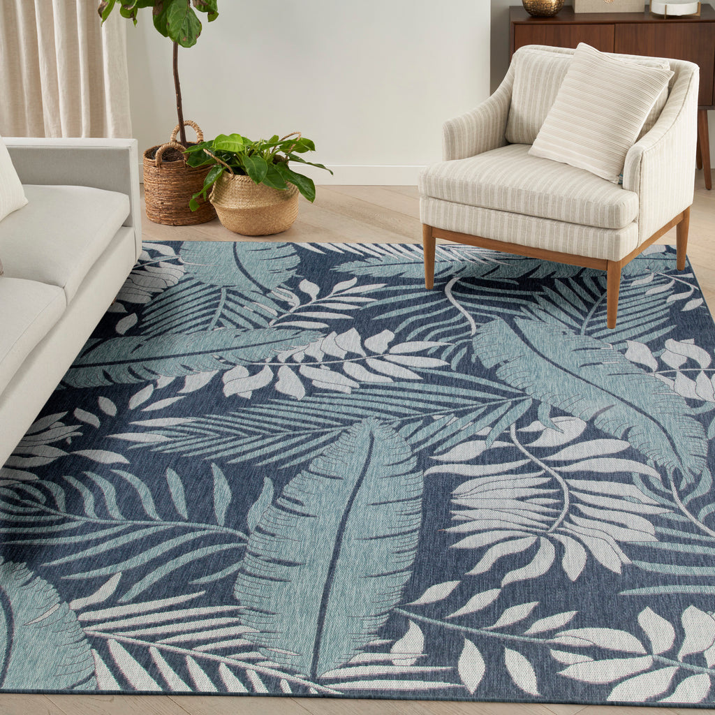 nourison garden oasis goa02 navy rug