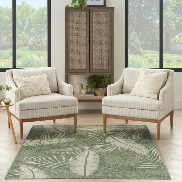 nourison garden oasis goa02 green ivory rug