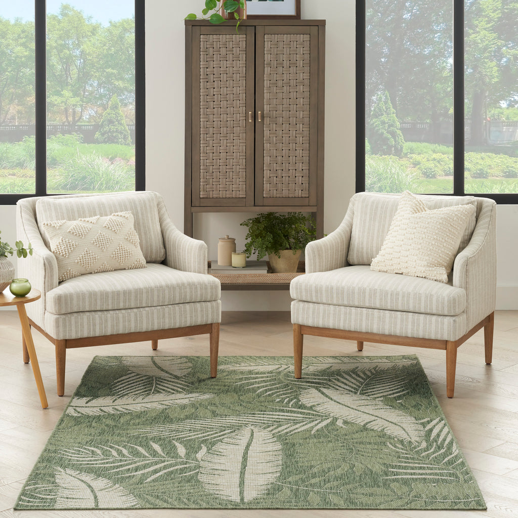 nourison garden oasis goa02 green ivory rug