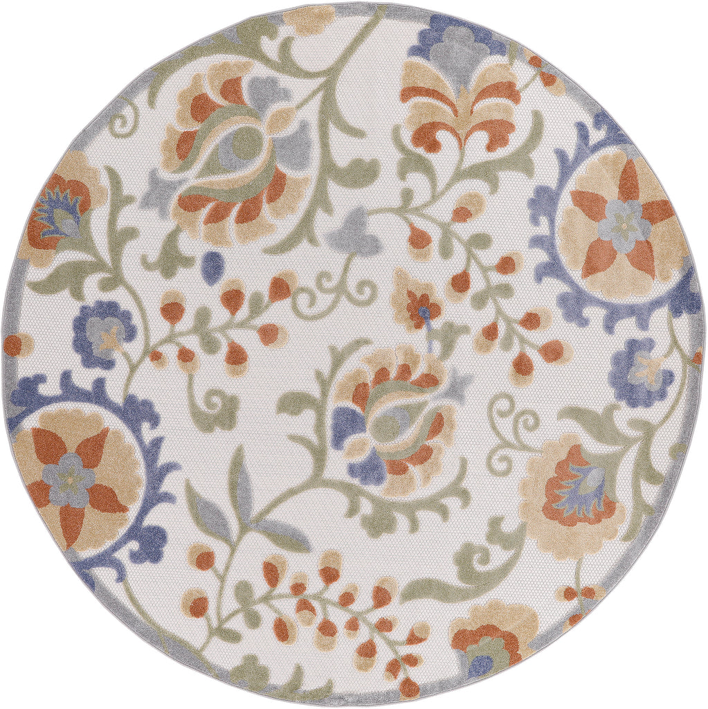 nourison aloha alh17 ivory blue rug
