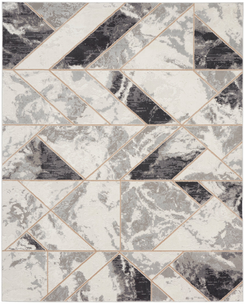 nourison elation etn11 ivory grey rug