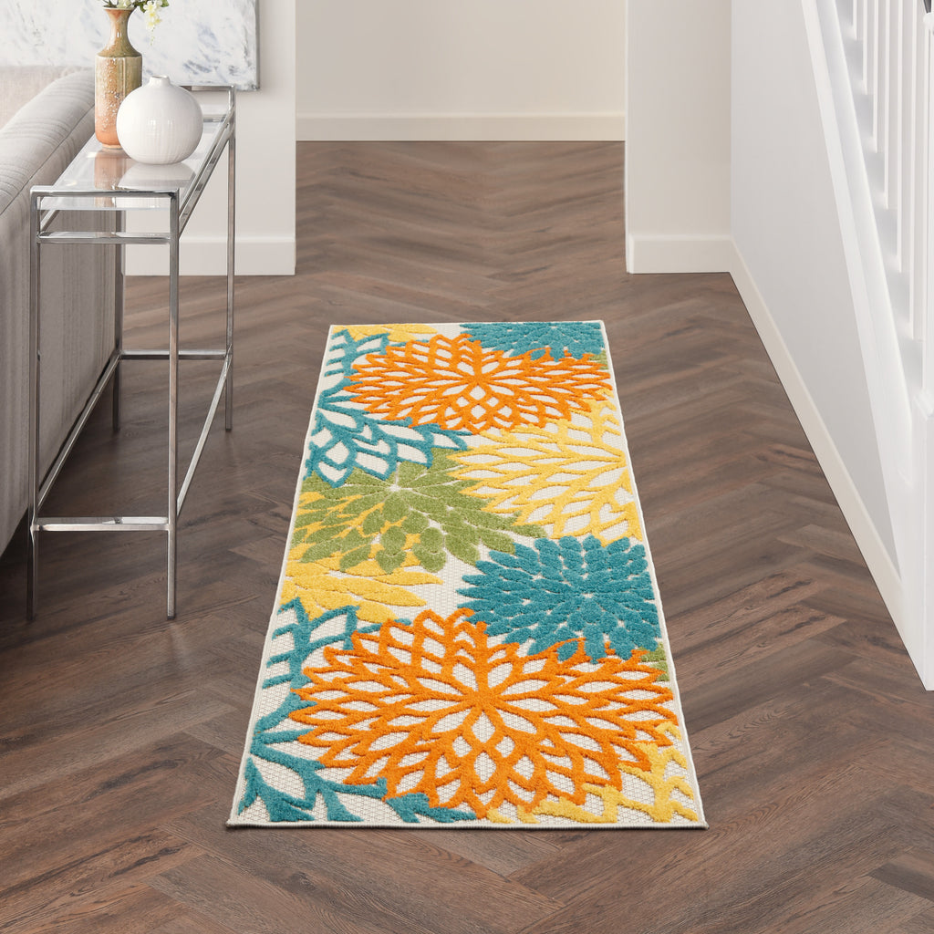 nourison aloha alh05 turquoise multicolor rug