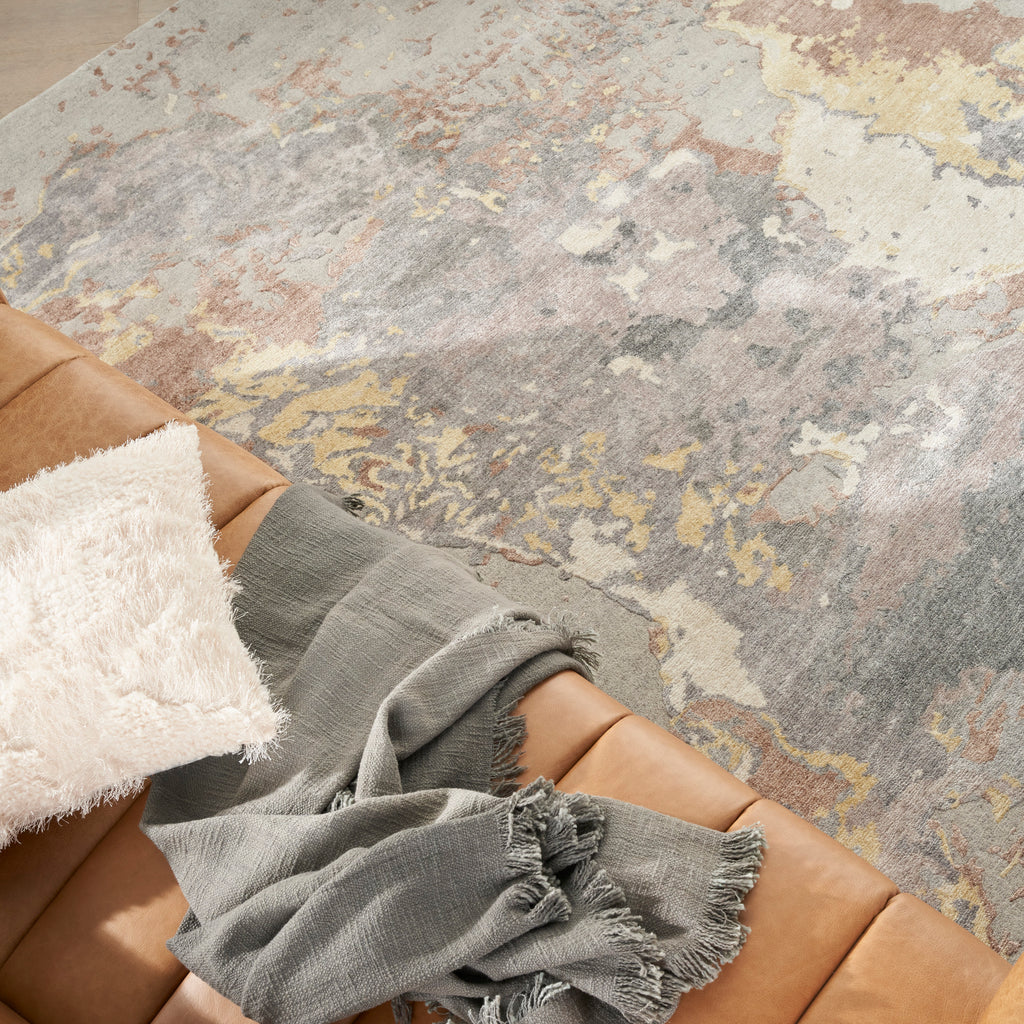 nourison silk shadows sha20 silver rug