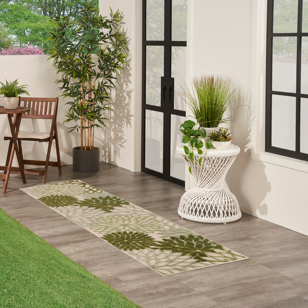 nourison aloha alh05 ivory green rug