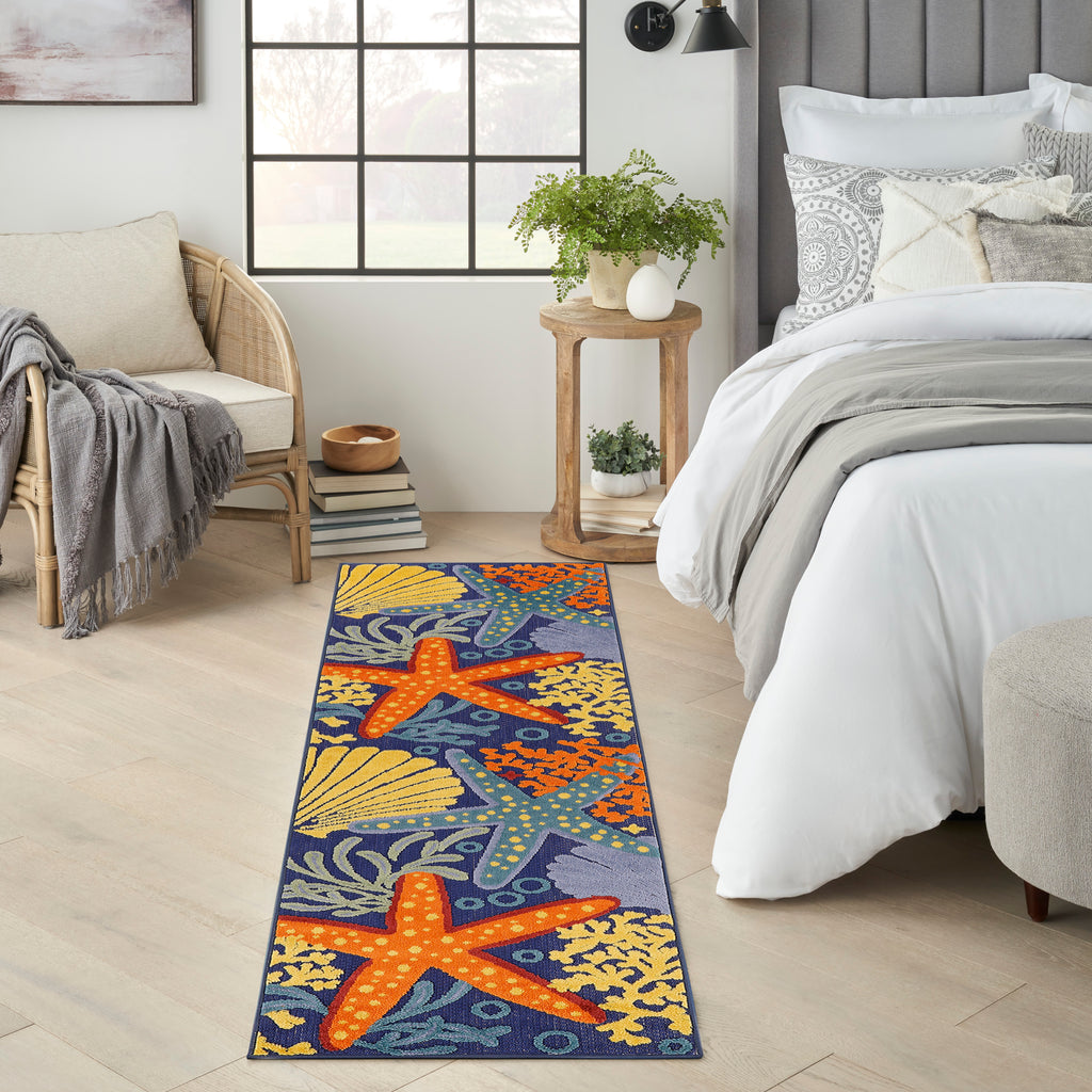 nourison aloha alh24 navy multicolor rug