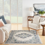 nourison passion psn03 ivory grey blue rug