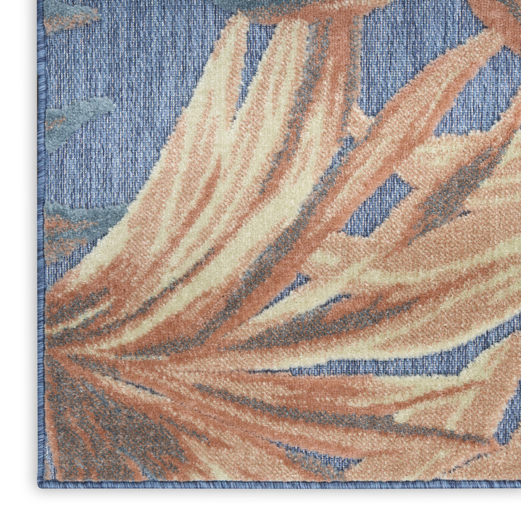nourison aloha alh43 blue rose rug