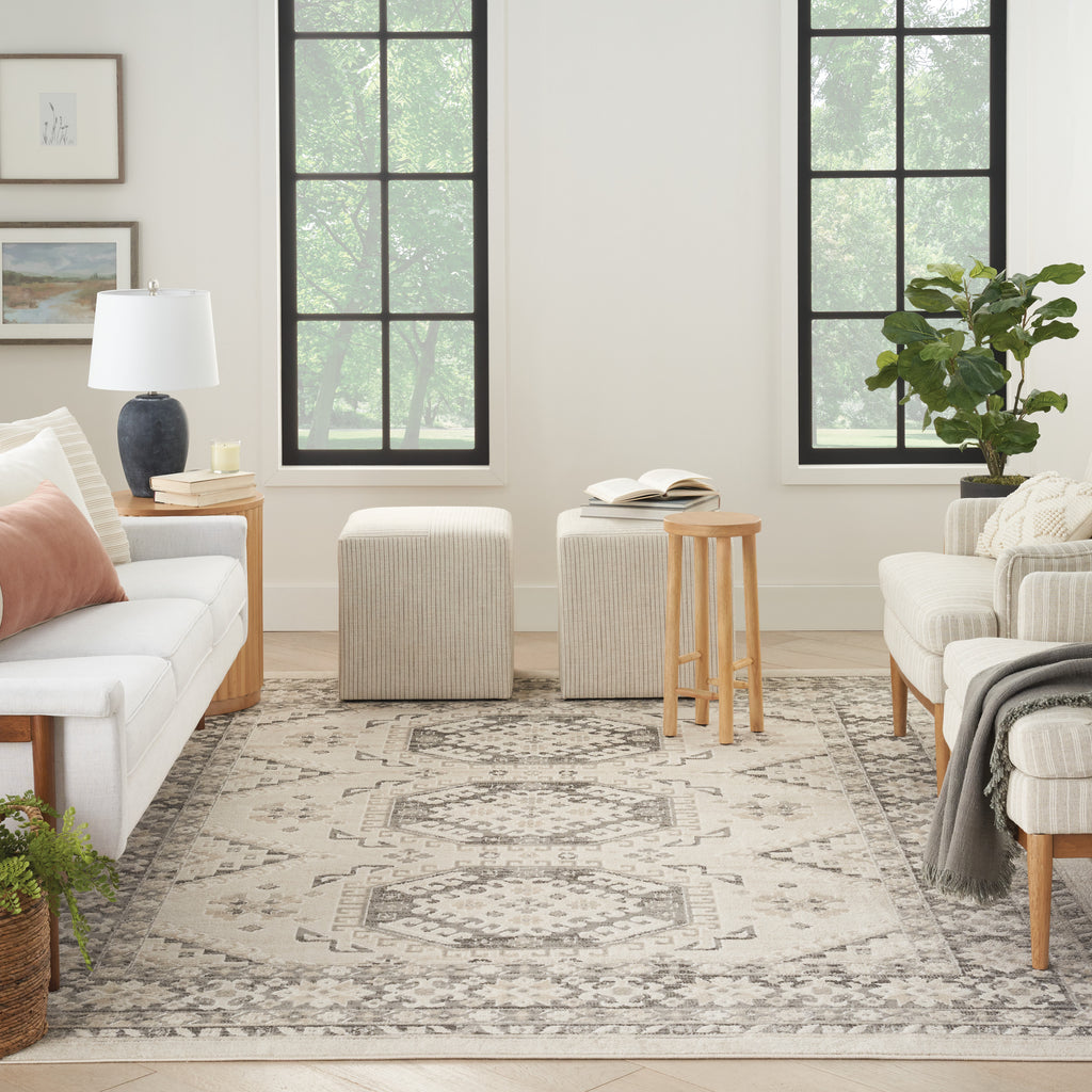 nourison serenity home srh01 ivory grey rug
