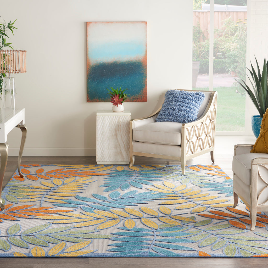 nourison aloha alh18 ivory multi rug