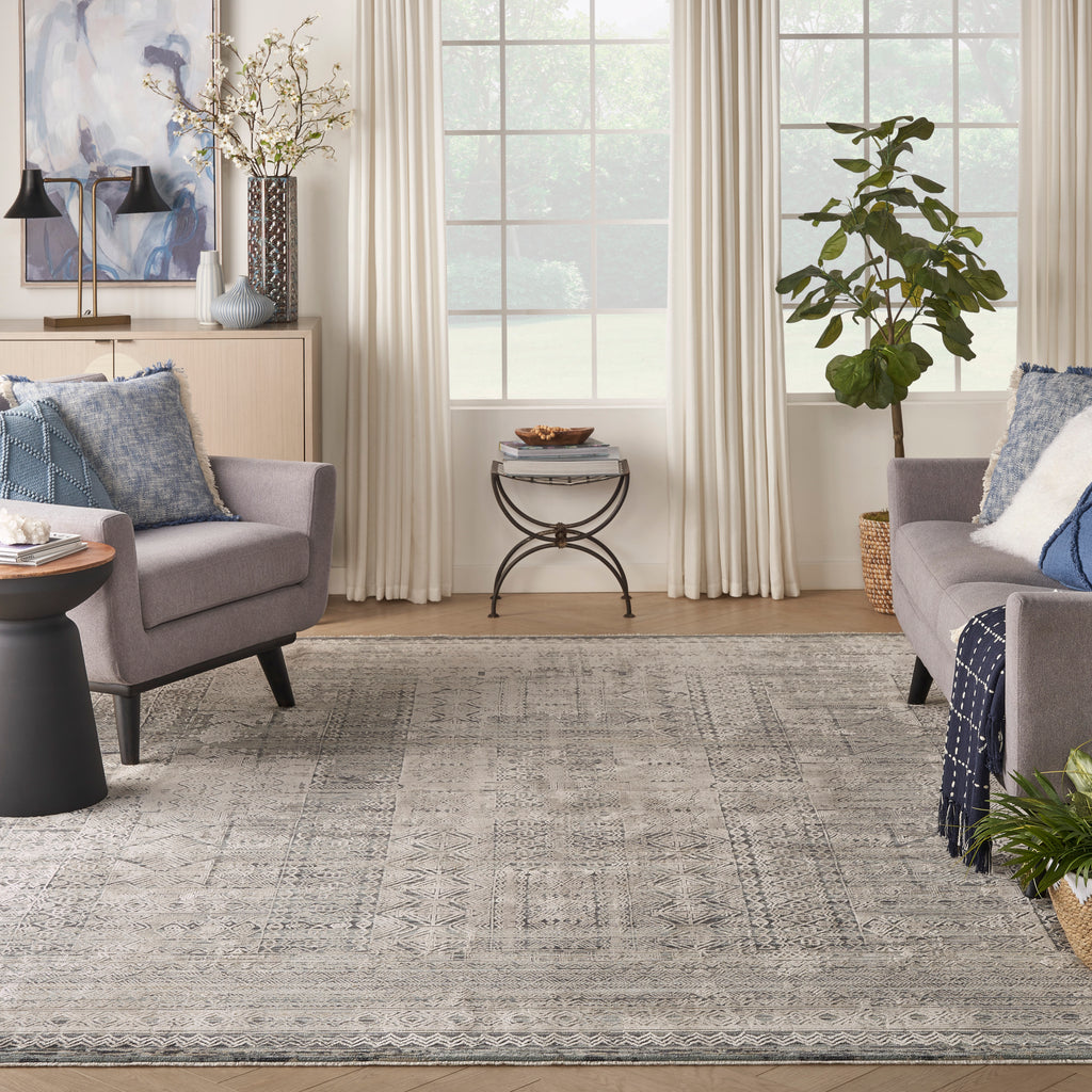 nourison lynx lnx06 ivory blue rug
