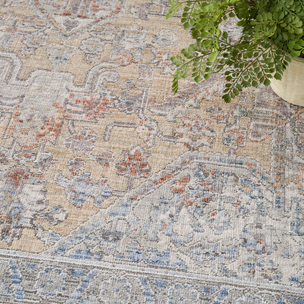 nourison elegant heirlooms elh01 grey gold rug