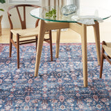 nourison grand washables grw06 blue brick rug