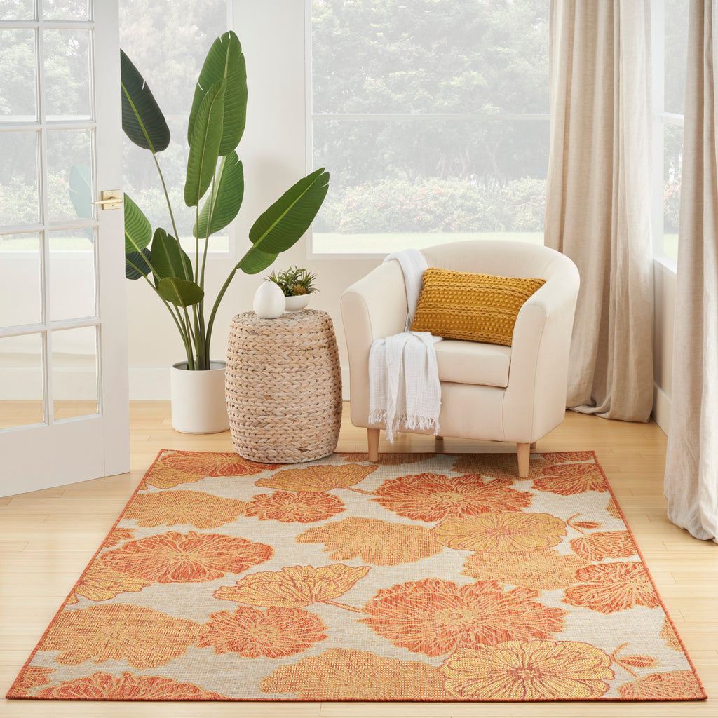 nourison garden oasis goa04 coral rug