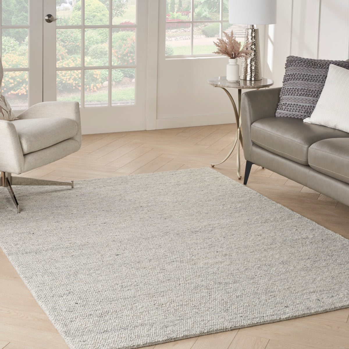 nourison alanna aln01 silver rug