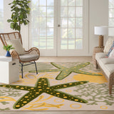 nourison aloha alh24 green yellow rug