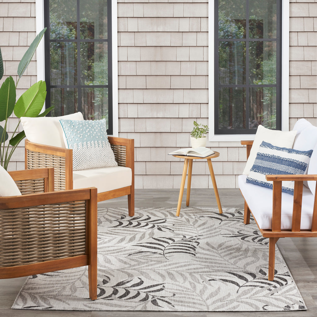 nourison garden oasis goa01 grey rug