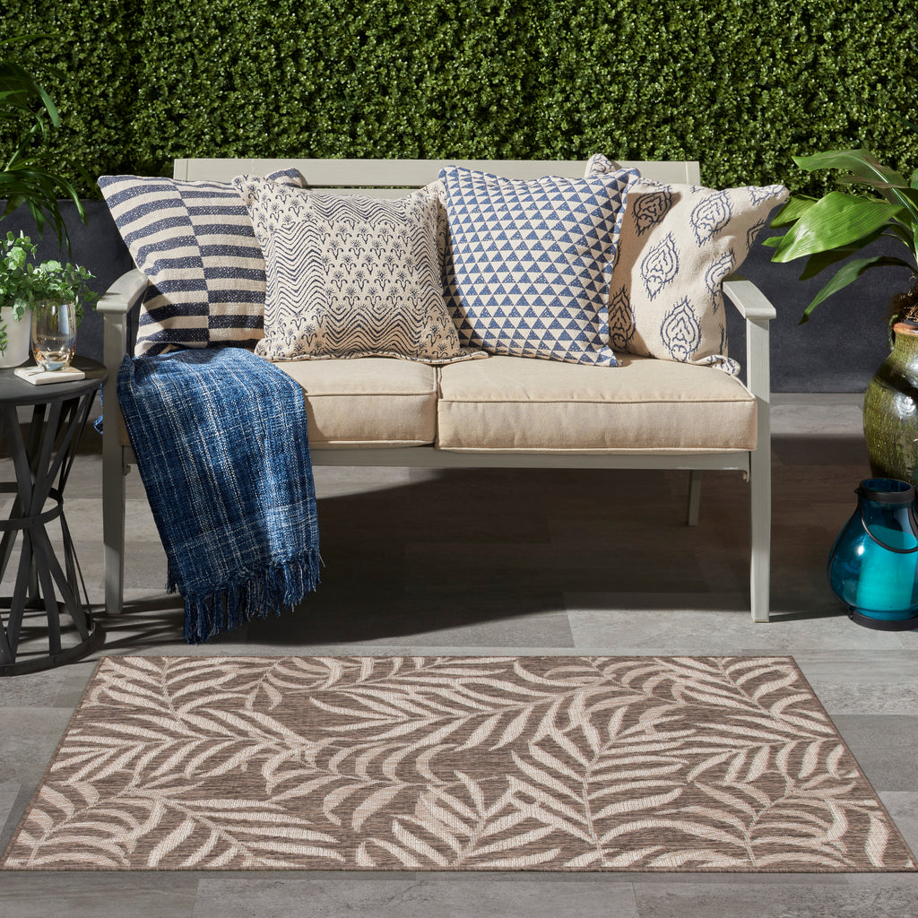 nourison garden oasis goa01 mocha rug