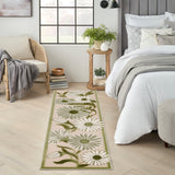 nourison aloha alh33 ivory green rug