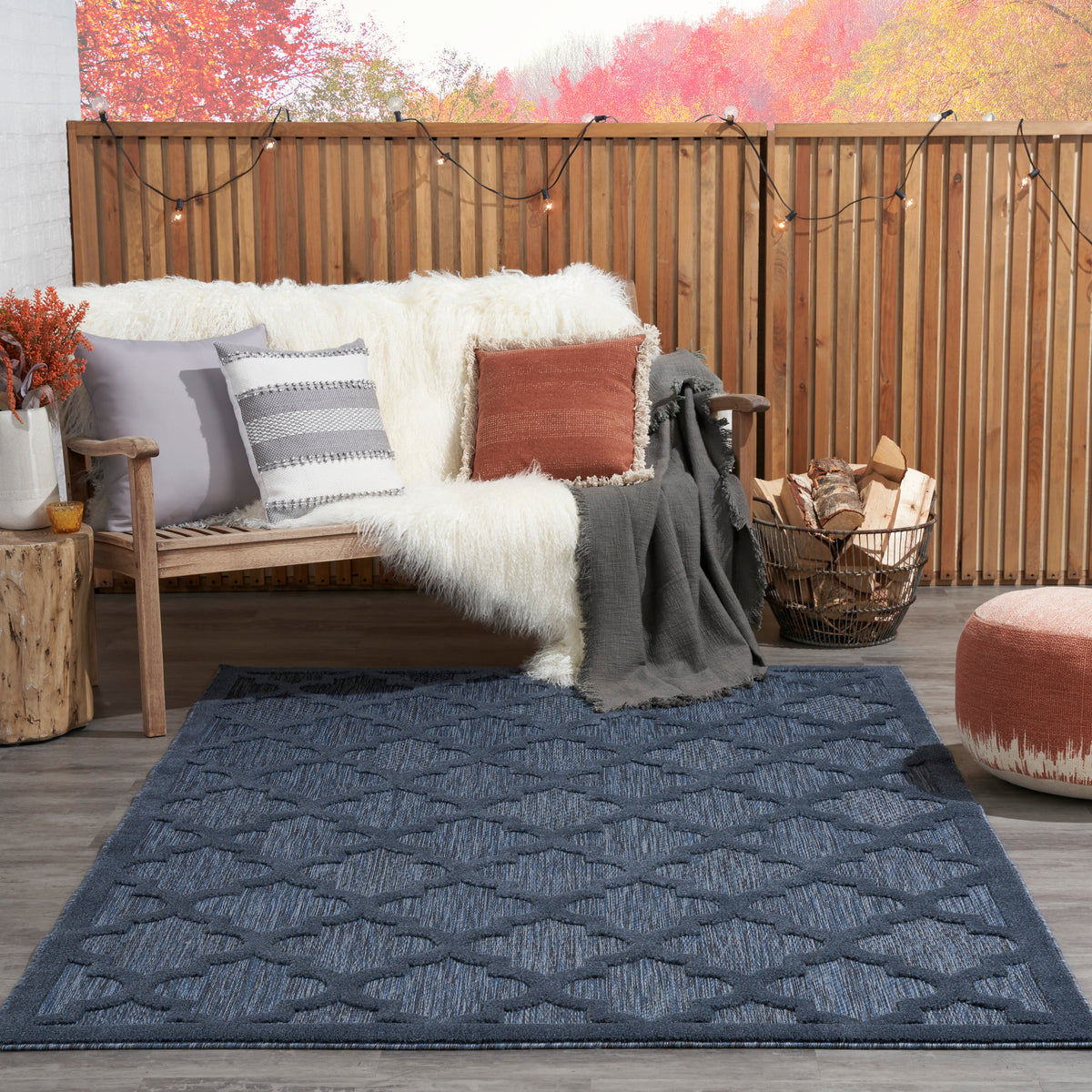 nourison easy care nes01 navy blue rug