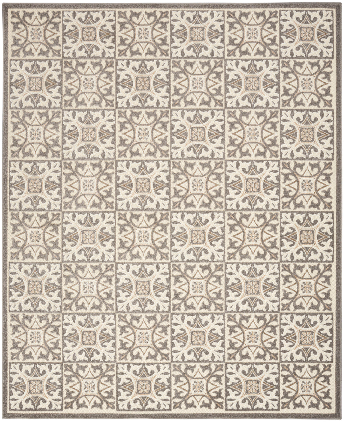 nourison aloha alh34 ivory grey rug
