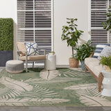 nourison garden oasis goa02 green ivory rug